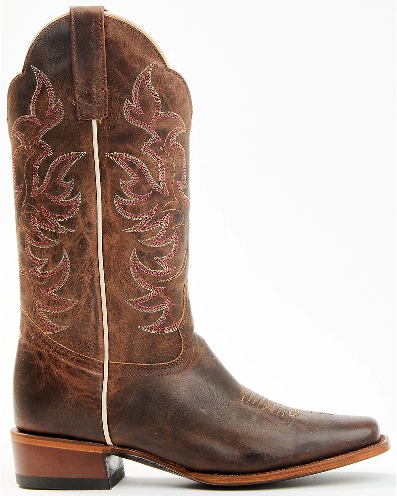 Shyanne Women's Cassidy Spice Combo Leather Western Boots - Square Toe