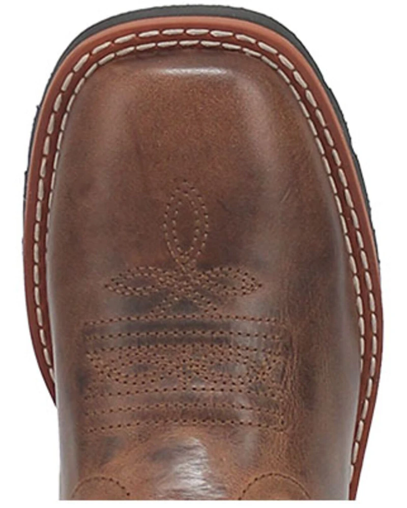 Dan Post Little Boys' Buckin' Around the Buck Patriotic Western Boots - Broad Square Toe