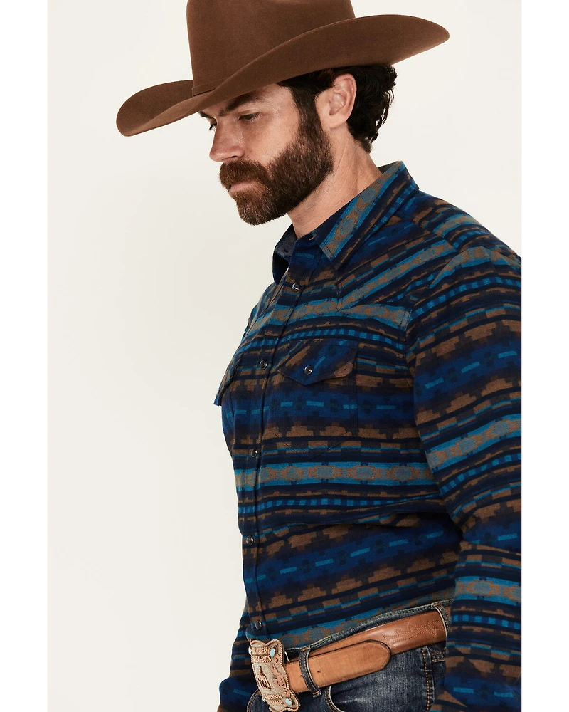 Cody James Men's Detroit Southwestern Print Long Sleeve Snap Flannel Shirt