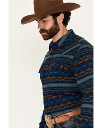 Cody James Men's Detroit Southwestern Print Long Sleeve Snap Flannel Shirt