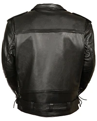 Milwaukee Leather Men's 4X Black Vented Side Lace Leather Motorcycle Jacket
