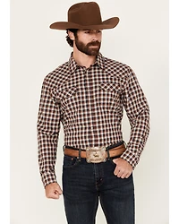 Blue Ranchwear Men's Bryce Plaid Print Long Sleeve Snap Western Shirt