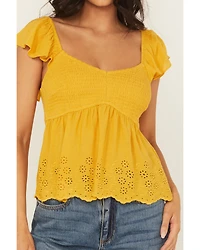 Cleo + Wolf Women's Elizabeth Peplum Top