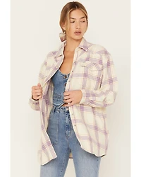 Wrangler Women's Jumbo Plaid Print Long Sleeve Western Snap Shirt