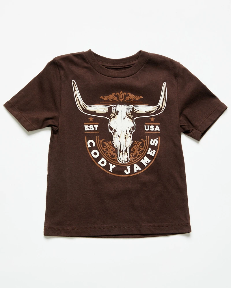 Cody James Toddler Boys' USA Steerhead Short Sleeve Graphic T-Shirt