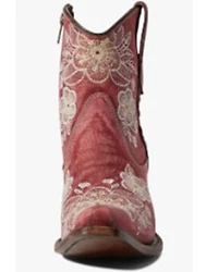 Circle G Women's Flowered Embroidery Ankle Western Booties - Snip Toe