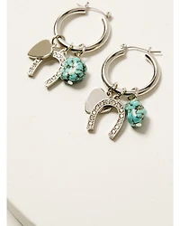 Shyanne Women's Dangle Charm Hoop Earrings