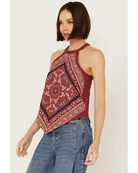 Shyanne Women's Bandana Print Halter Graphic Tank