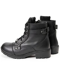 Milwaukee Leather Women's Front Lace Motorcycle Boots - Round Toe