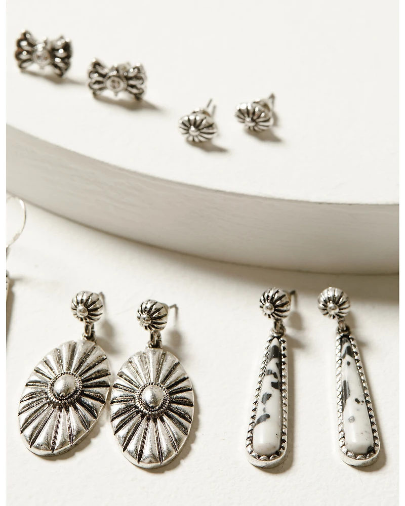 Idyllwind Women's 5-piece Silver Hayden Earrings Set