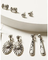 Idyllwind Women's 5-piece Silver Hayden Earrings Set