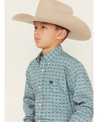 Cinch Boys' Printed Long Sleeve Button-Down Western Shirt