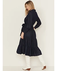 Ariat Women's Sahara Dark Wash Denim Long Sleeve Midi Dress