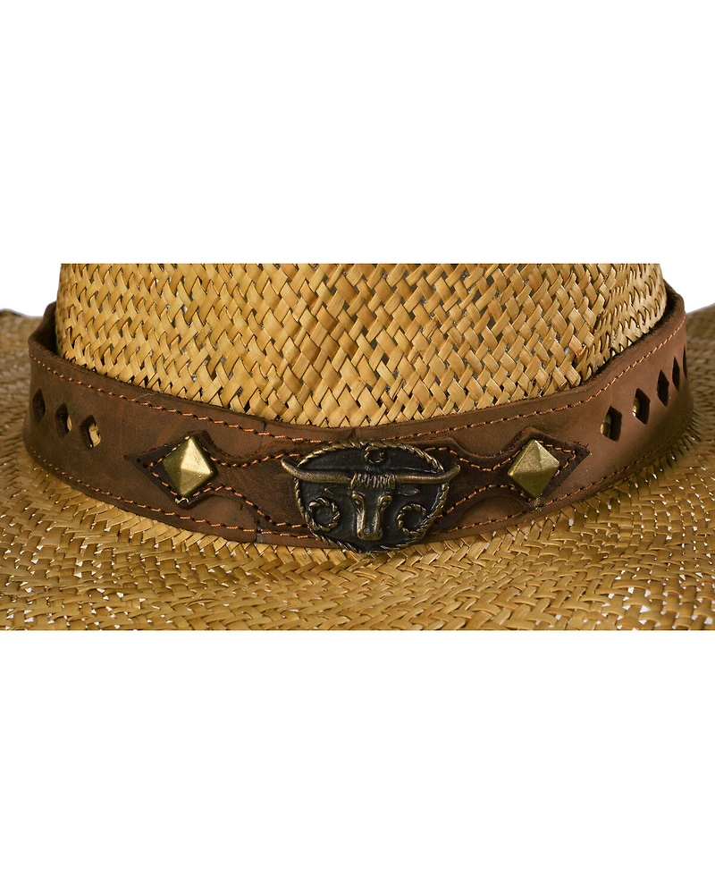 Bullhide Kids' Brave Metal Bull Straw Western Hat