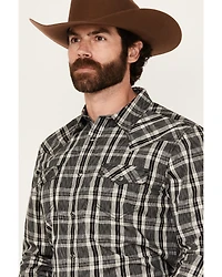 Cody James Men's Denton Plaid Print Long Sleeve Snap Western Shirt