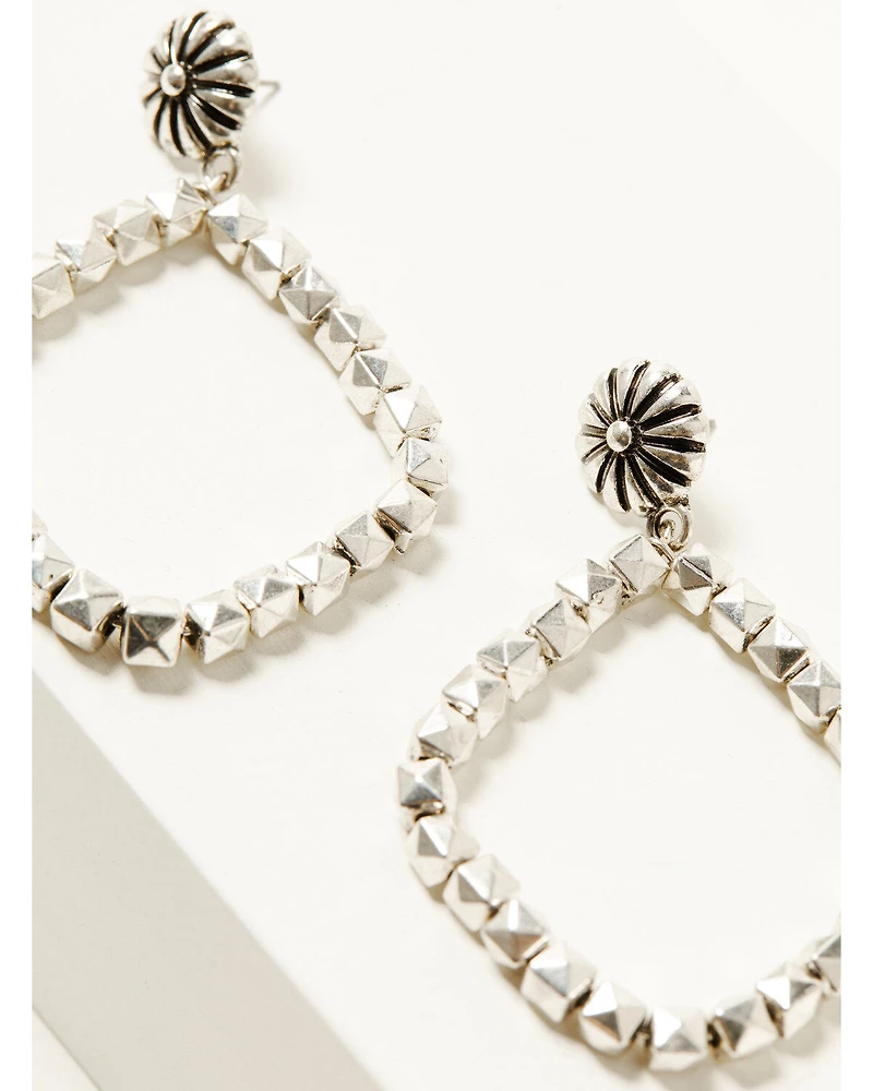 Shyanne Women's Facet Silver Bead Statement Earrings