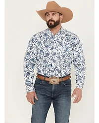 Rodeo Clothing Men's Paisley Print Long Sleeve Button-Down Western Shirt