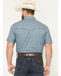 RANK 45® Men's River Rangers Southwestern Print Short Sleeve Snap Western Shirt
