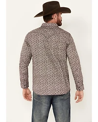 Moonshine Spirit Men's Fox Trot Floral Print Long Sleeve Snap Western Shirt