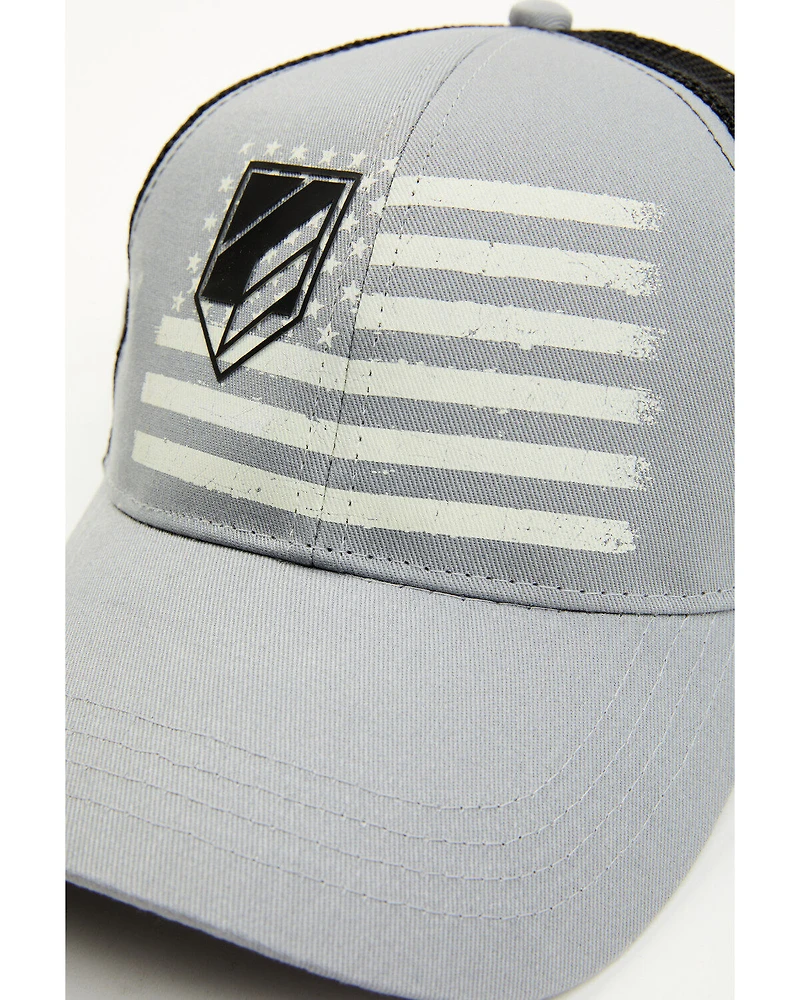 RANK 45® Men's Rubber Logo Flag Patch Mesh-Back Ball Cap