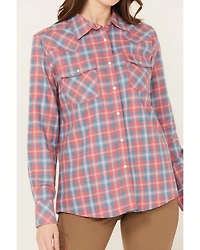 Ariat Women's FR Plaid Print Long Sleeve Button Down Work Shirt