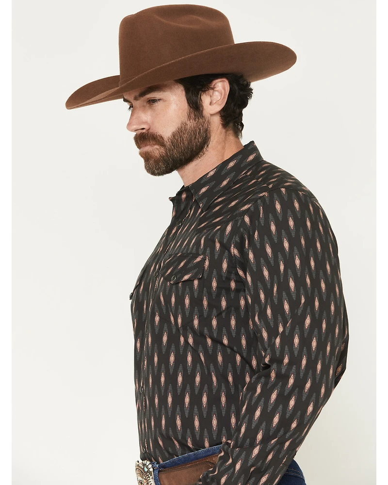 Gibson Trading Co Men's Orbitor Geo Print Long Sleeve Snap Western Shirt
