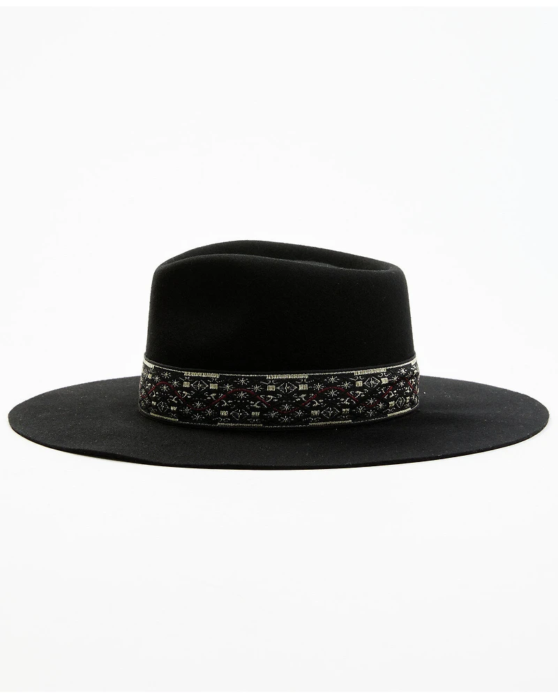 Shyanne Women's Jacquard Ribbon Band Felt Western Fashion Hat