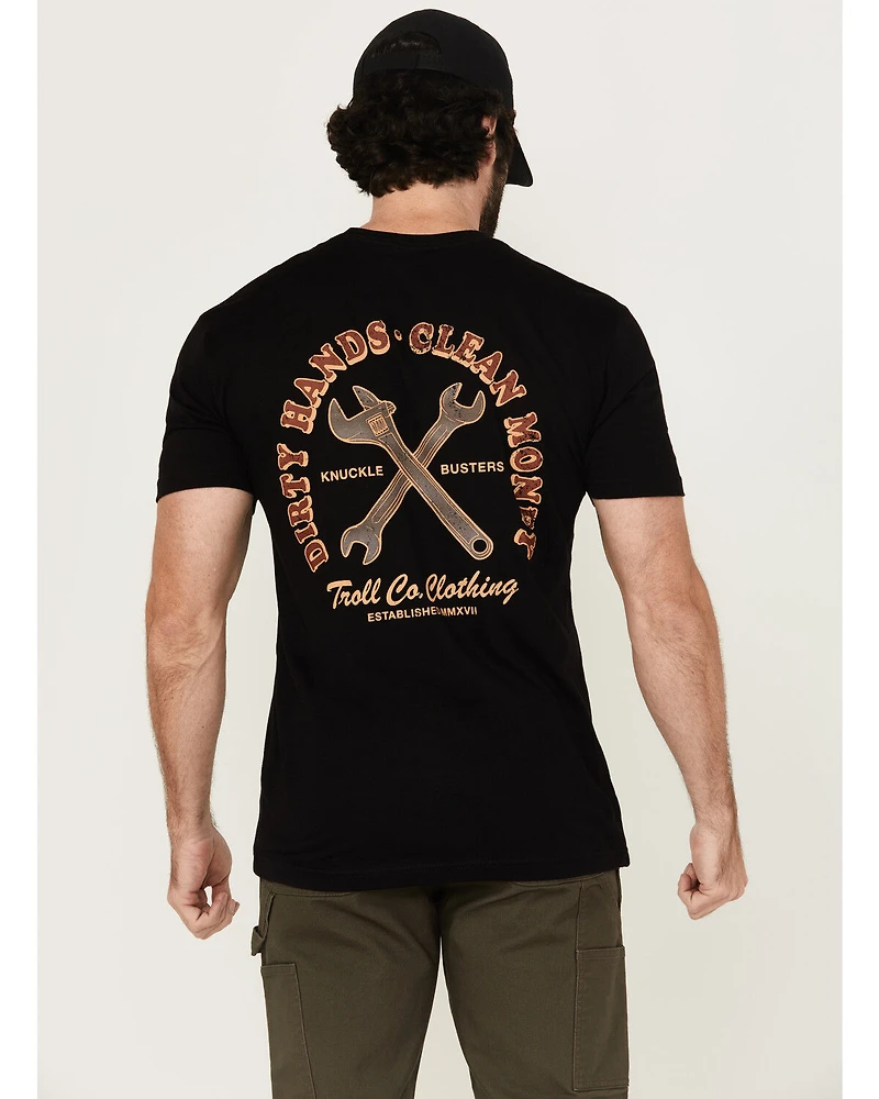 Troll Co Men's Retro Knuckle Buster Short Sleeve Graphic T-Shirt