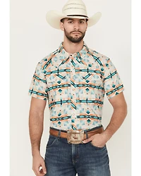 Panhandle Men's Boot Barn Exclusive TEK Southwestern Print Short Sleeve Performance Western Shirt