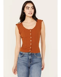 Shyanne Women's Pointelle Button Front Sweater Shirt