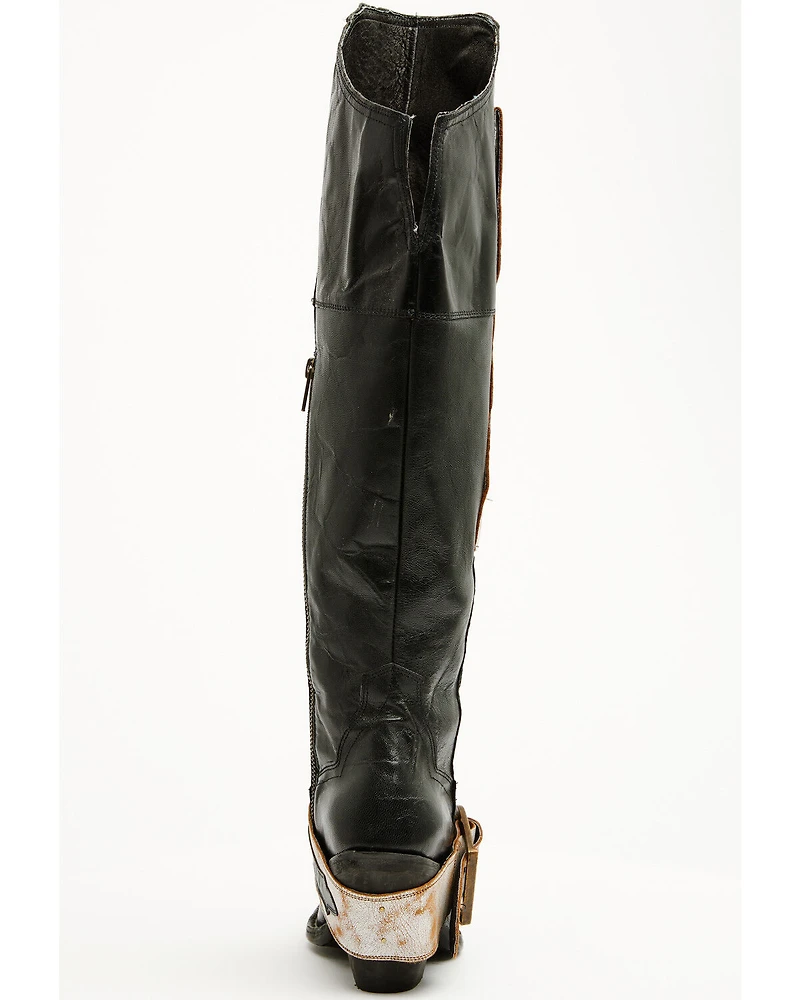 Dan Post Women's Jolene Buckle Knee High Western Boots - Snip Toe