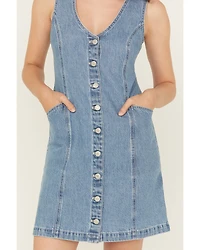 Levi's Women's Light Wash Vianna Sleeveless Button-Down Denim Dress