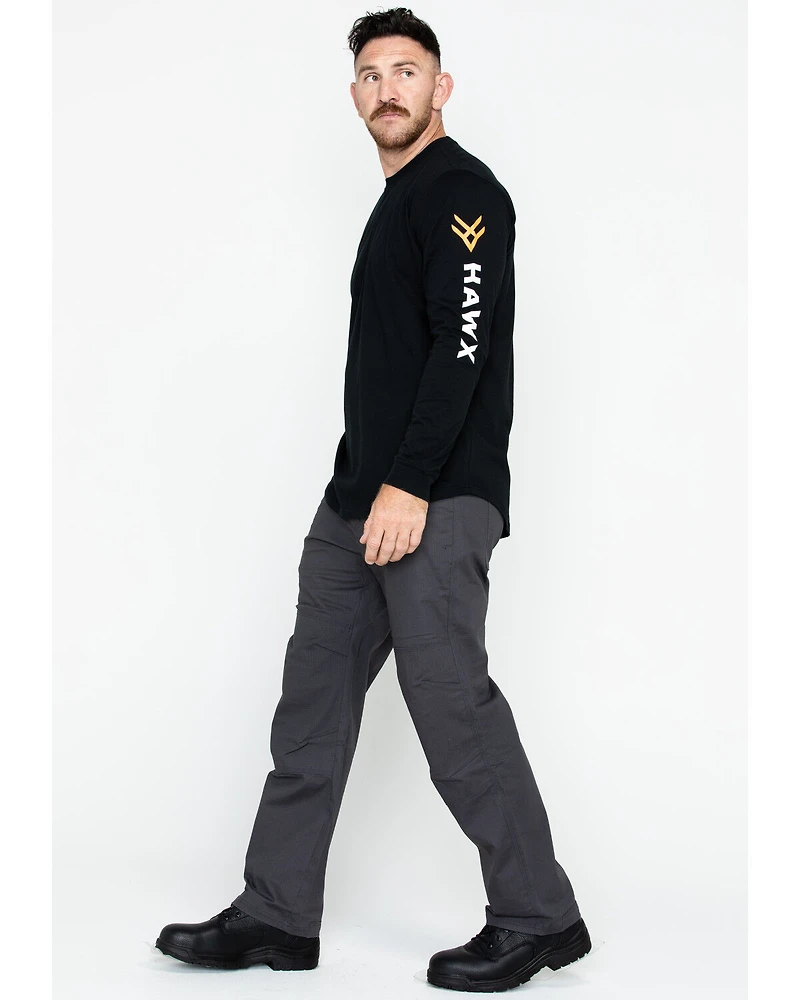 Hawx Men's Logo Crew Long Sleeve Work T-Shirt - Tall