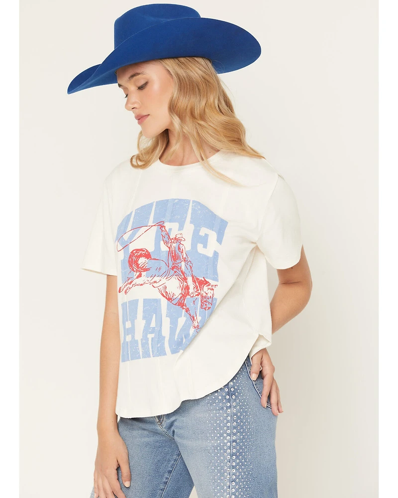 Blended Women's Yee Haw Cowboy Oversized Short Sleeve Graphic Tee