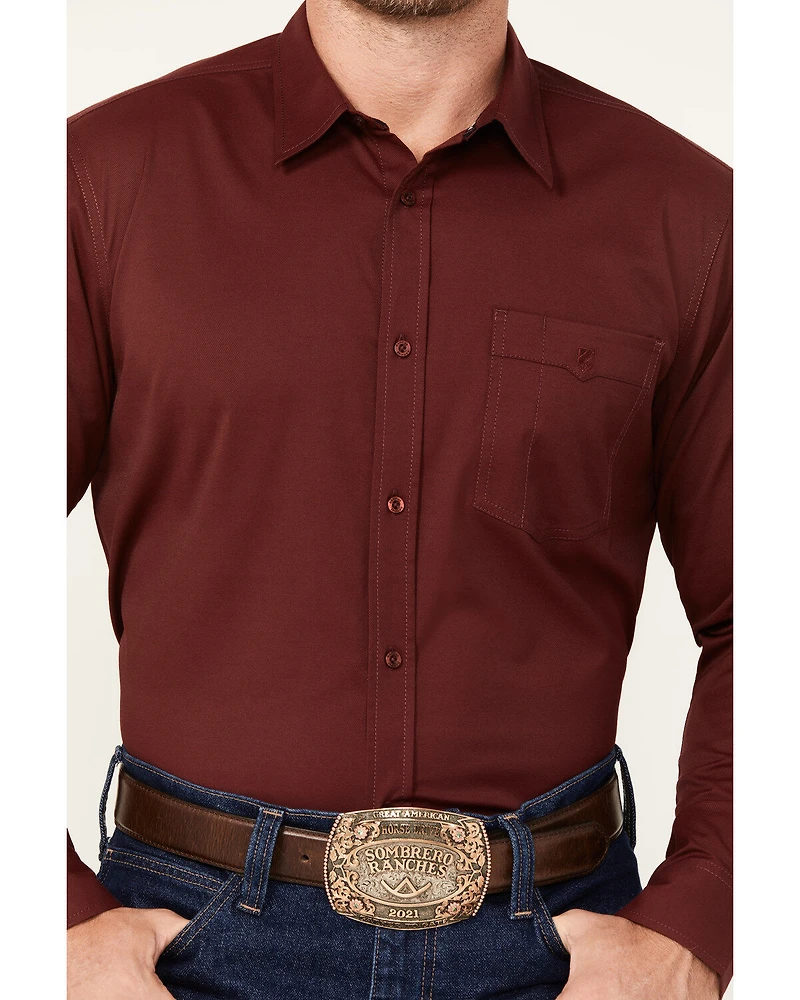 RANK 45® Men's Logo Long Sleeve Button-Down Performance Western Shirt
