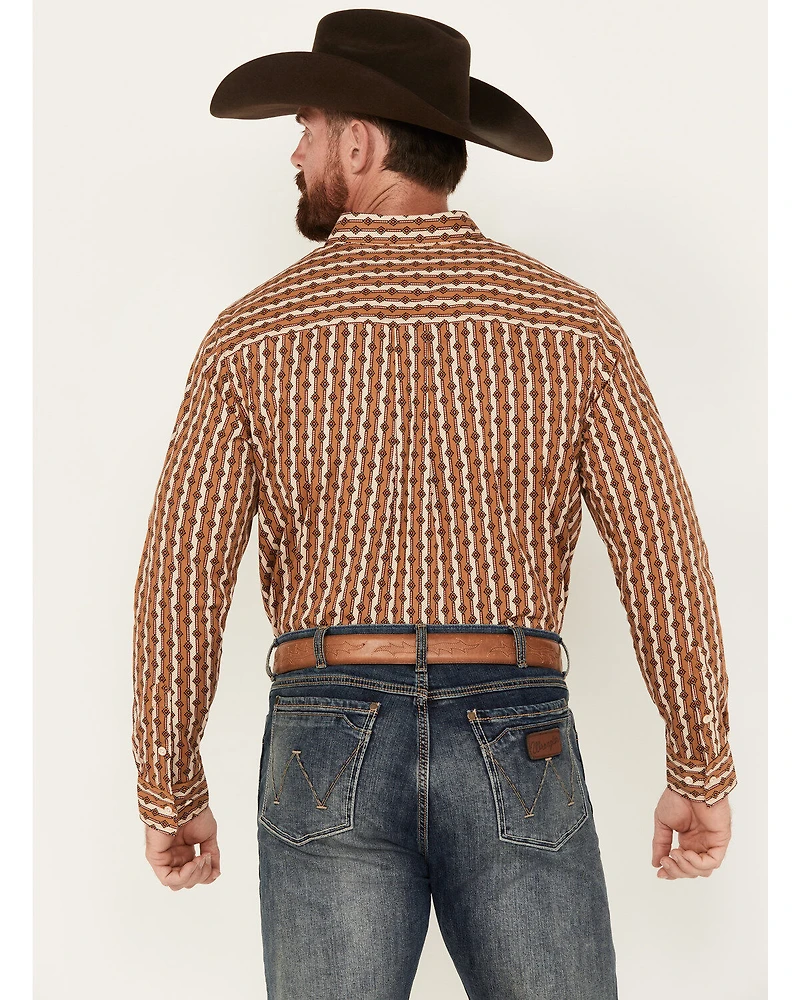 RANK 45® Men's Manvel Southwestern Print Long Sleeve Button-Down Stretch Western Shirt