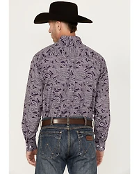 Cinch Men's Paisley Print Long Sleeve Button-Down Western Shirt - Big