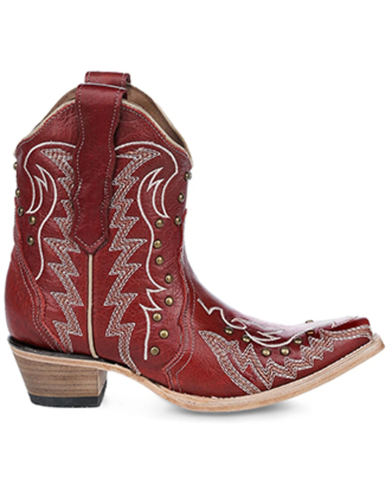 Circle G Women's Studded Ankle Boots - Snip Toe