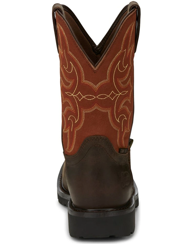 Justin Men's Ricochet Waterproof Western Work Boots - Composite Toe Met Guard