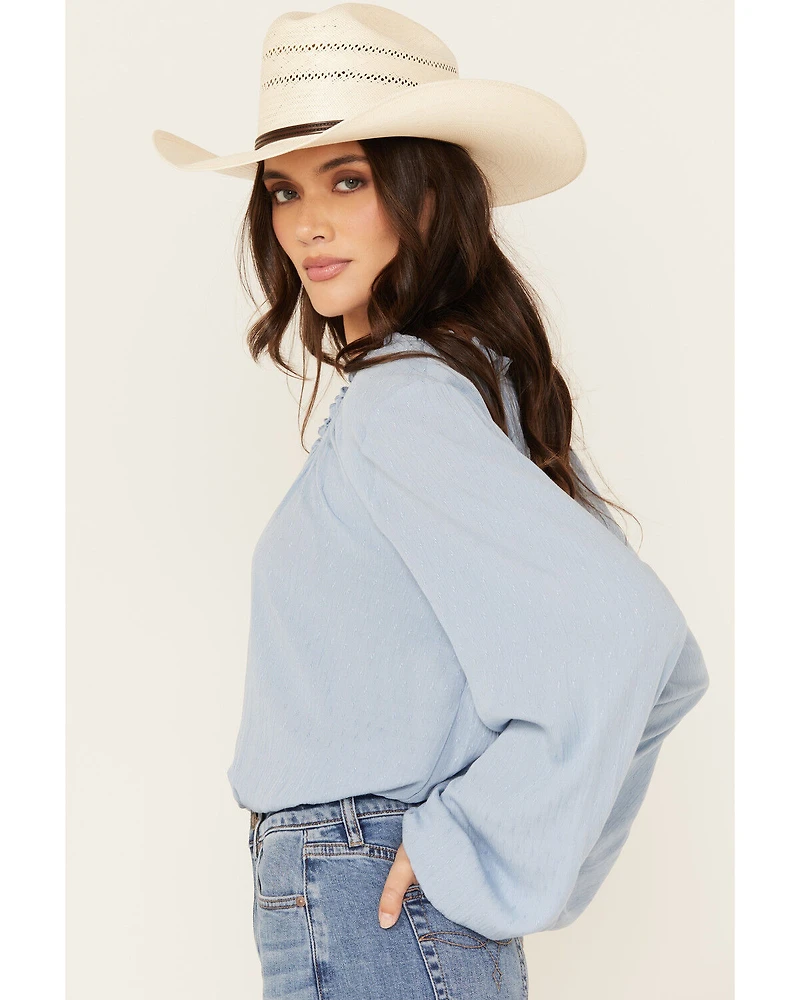 Wild Moss Women's Tie-Front Long Sleeve Top