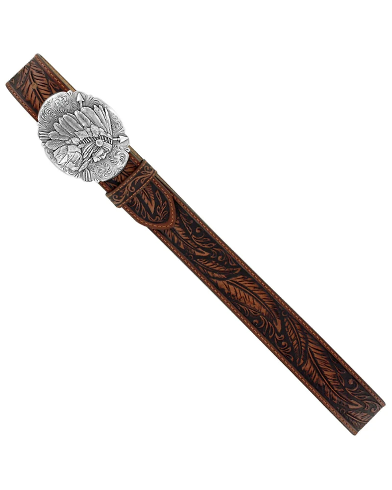 Tony Lama Men's Tan Feather Tooled Western Belt