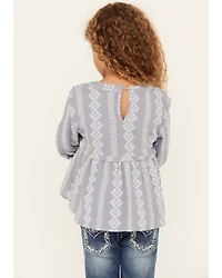 Hayden LA Girls' Printed Long Sleeve Woven Shirt