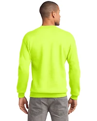 Port & Company Men's Safety Green 3X Essential Fleece Crew Work Pullover - Big