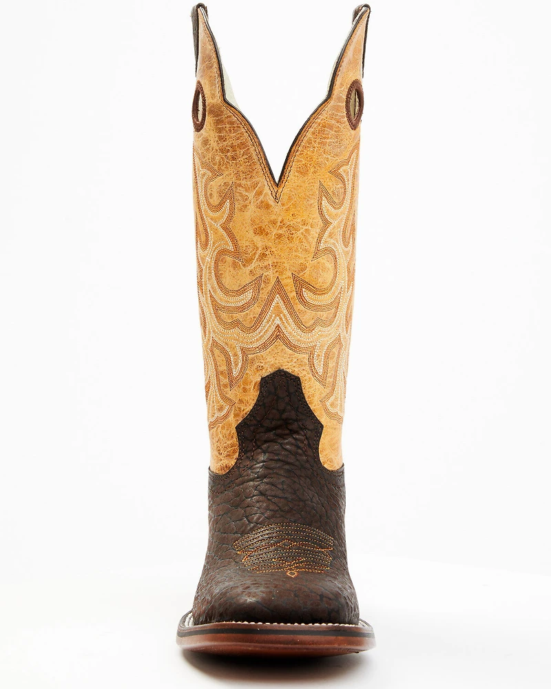 Hondo Boots Men's Bullhide Western - Broad Square Toe