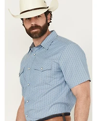 Cody James Men's Cowboy Way Striped Print Short Sleeve Snap Western Shirt