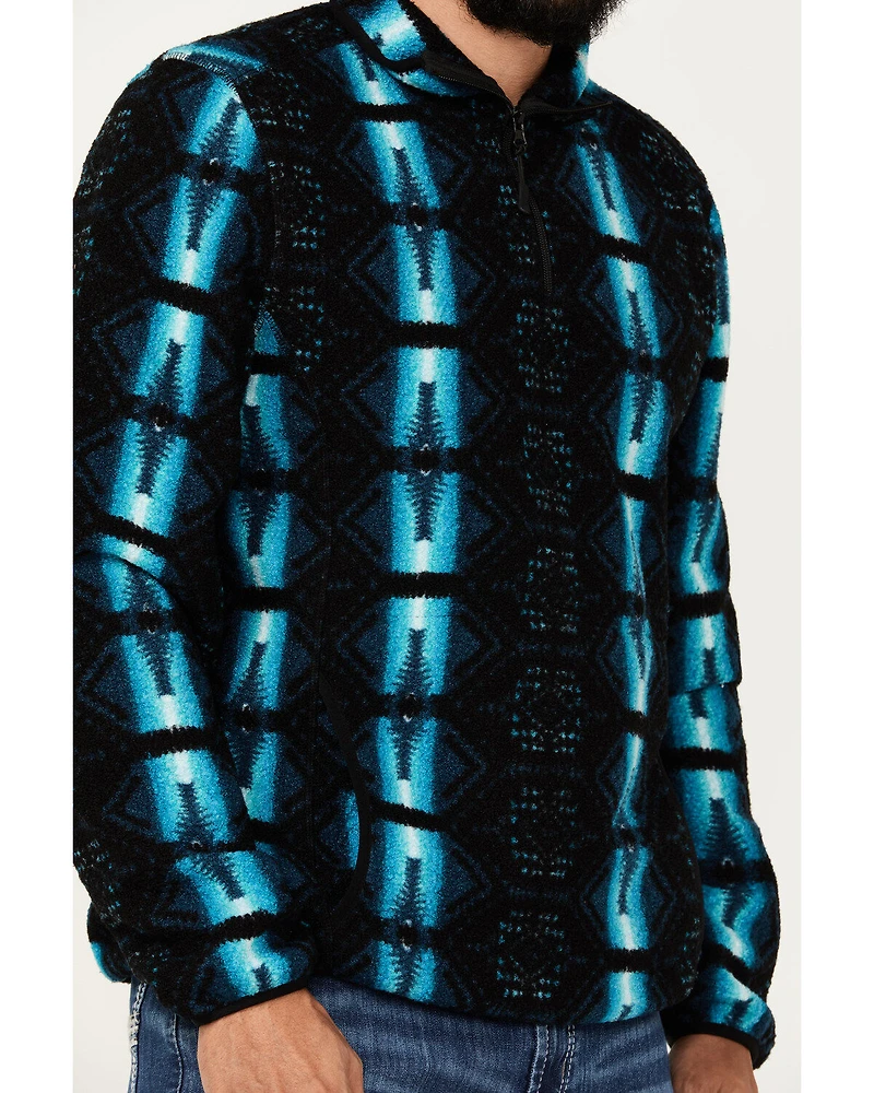 Rock & Roll Denim Men's Southwestern Print Berber Pullover