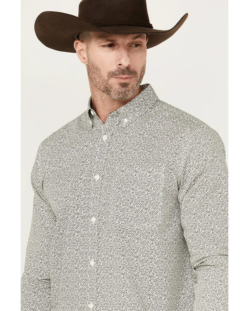 Cody James Men's Blurred Vision Floral Print Long Sleeve Button-Down Performance Stretch Western Shirt
