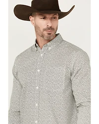 Cody James Men's Blurred Vision Floral Print Long Sleeve Button-Down Performance Stretch Western Shirt