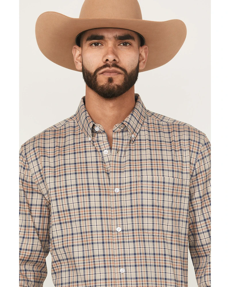 Cody James Men's Let's Mosey Plaid Print Long Sleeve Button-Down Stretch Western Shirt