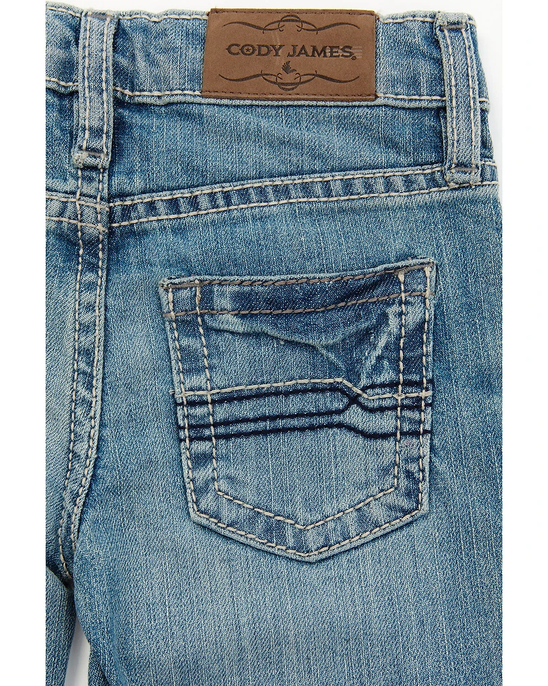 Cody James Boys' Hamshackle Wash Relaxed Bootcut Stretch Denim Jeans